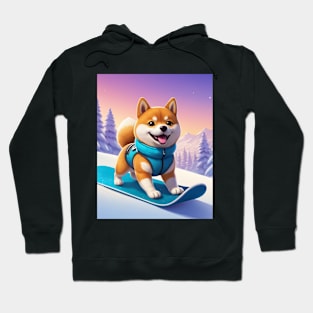 Snowboarding Shiba Inu Hoodie